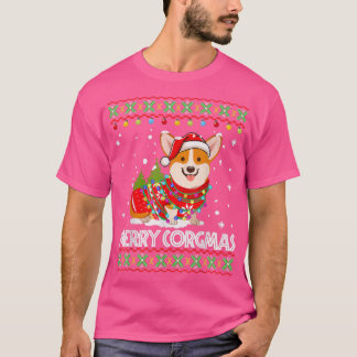 コルギドッグコメリールグマスサンタコルギ醜いクリスマス Tシャツ