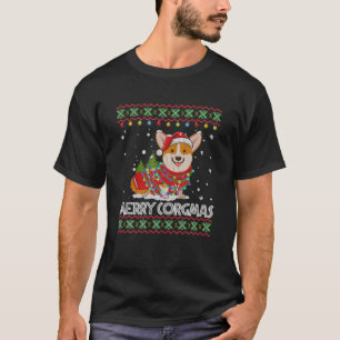 コルギドッグコルクマメリースサンタコルギ – アグリークリスマス Tシャツ