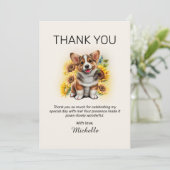 コルギドッグサンフラワーズ誕生日ありがとう サンキューカード (スタンド正面)