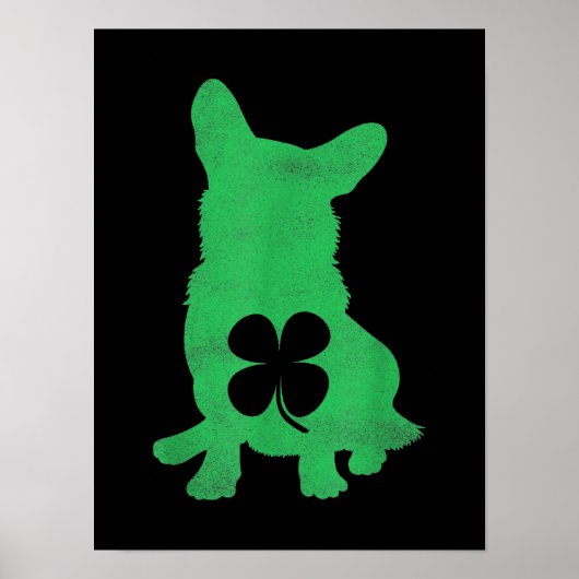 コルギドッグシャームロックアイリッシュSaint patricks day ポスター (正面)