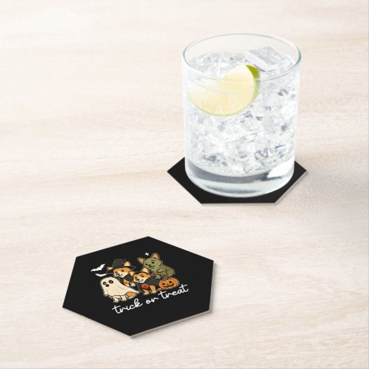 コルギドッグハロウィーンの不気味衣装 ペーパーコースター (インサイチュ)