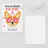 コルギドッグバレンタインデー子供へカード ノートカード (正面/裏面)