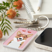 コルギドッグバレンタインデー キーホルダー (正面右)