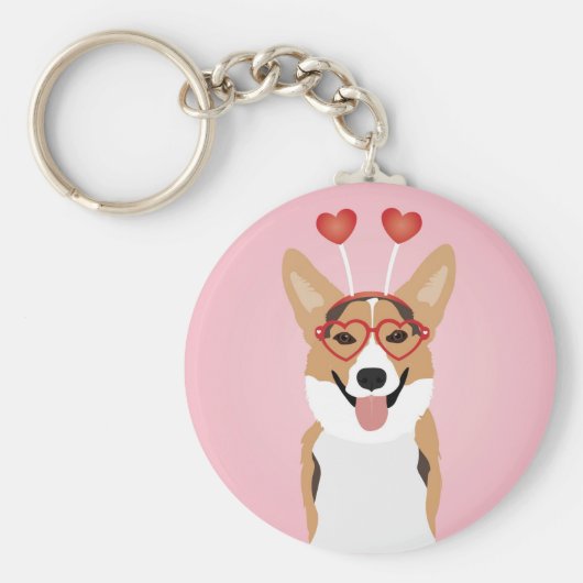 コルギドッグバレンタインデー キーホルダー (正面)
