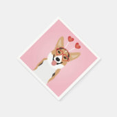 コルギドッグバレンタインデー スタンダードカクテルナプキン (角)