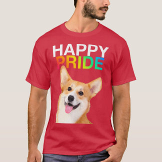 コルギドッグパピースアップゲイプライドLGBTQレインボー同性愛者 Tシャツ