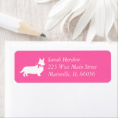 コルギドッグベビーシャワーピンクの女の子 ラベル (インサイチュ)