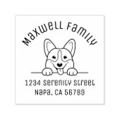 コルギドッグペットアーチファミリーアドレス セルフインキングスタンプ (デザイン)