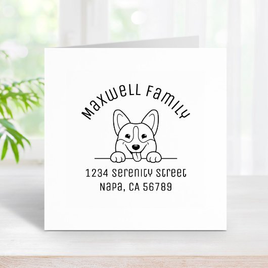 コルギドッグペットアーチファミリーアドレス ラバースタンプ