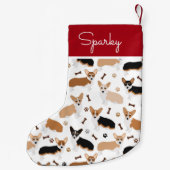 コルギドッグポーズスモールクリスマスストッキング スモールクリスマスストッキング (裏面)