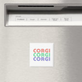 コルギドッグモダンカラフル文字 マグネット (インサイチュ (食洗機))