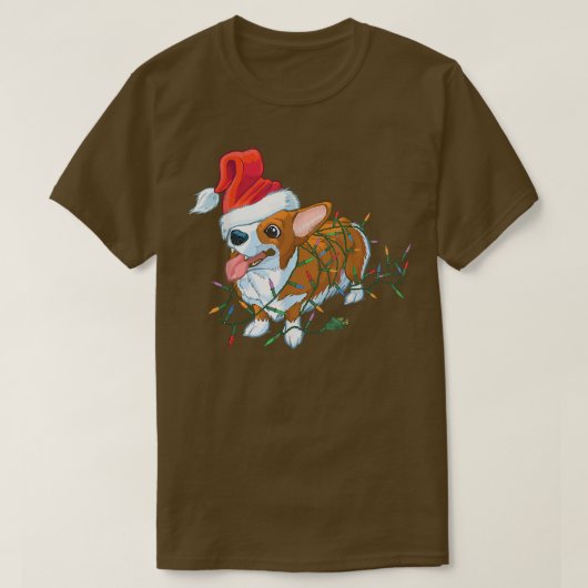 コルギドッグライトコメリールグマスサンタコルギ醜いChr Tシャツ (デザイン正面)