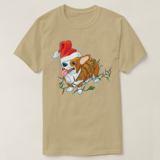 コルギドッグライトコメリールグマスサンタコルギ醜いChr Tシャツ (デザイン正面)