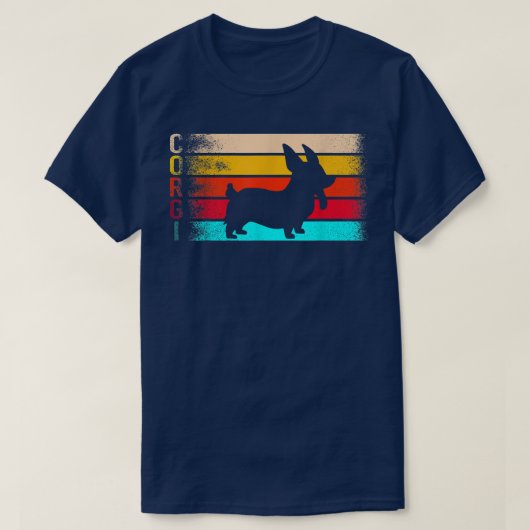 コルギドッグレトロかわいいペット動物愛好家 Tシャツ (デザイン正面)