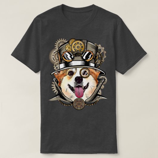コルギドッグ中世ゴシッビクトリアンクのスチームパンク Tシャツ (デザイン正面)