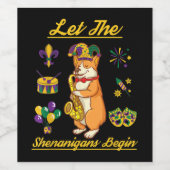 コルギドッグ恋人コスチュームハッピーマルディグラカーニバル ワインラベル (シングルラベル)