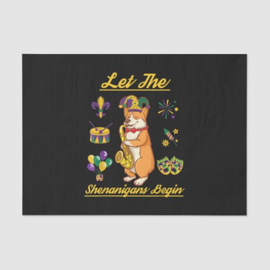 コルギドッグ恋人コスチュームハッピーマルディグラカーニバル 薄葉紙 (正面)