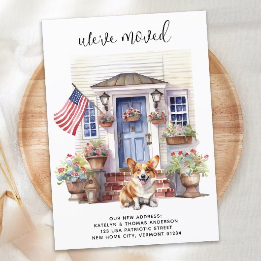 コルギドッグ愛国パーソナライズされたペット移動 案内状