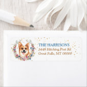 コルギドッグ春の花リース ラベル (インサイチュ)