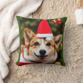 コルギドッグ笑うクリスマスおもしろい クッション (ブランケット)