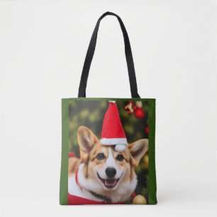 コルギドッグ笑うクリスマスおもしろい トートバッグ