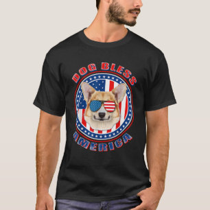 コルギドッグ賛美アメリカ国旗USA愛国心4位 Tシャツ