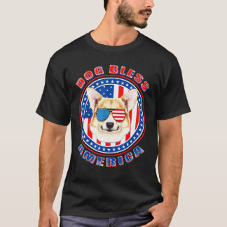 コルギドッグ賛美アメリカ国旗Usa Patriotic 4日 Tシャツ