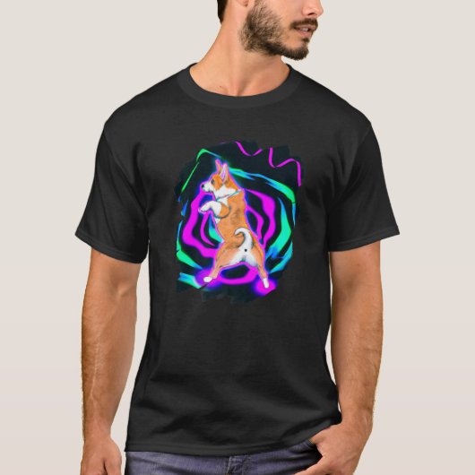 コルギドッグ踊りレトロブレイクダンスダンスダンサー Tシャツ (正面)
