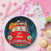 コルギドッグ車の怖いハロウィーン ペーパープレート (パーティー)