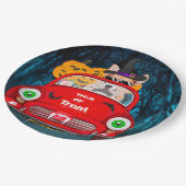 コルギドッグ車の怖いハロウィーン ペーパープレート (アングル)