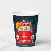 コルギドッグ車の怖いハロウィーン 紙コップ (裏面)