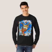 コルギドッグ食べズピザラブハート雲 Tシャツ (正面フル)
