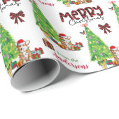 コルギドッグ、鳥、クリスマスツリーのラッピング紙 ラッピングペーパー (ロールコーナー)