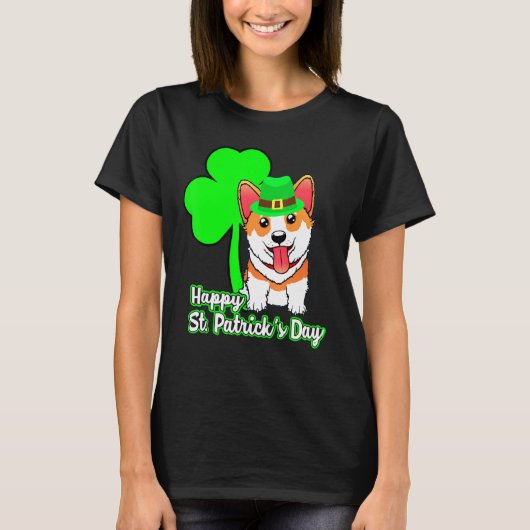コルギハッピーSt patricks day Tシャツ (正面)