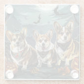 コルギハロウィン不気味 ガラスコースター (裏面)