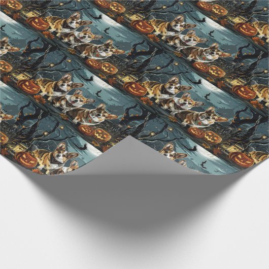 コルギハロウィン不気味 ラッピングペーパー (角)