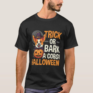コルギハロウィーントリックまたはトリート不気味ウェルシュコーギー Tシャツ