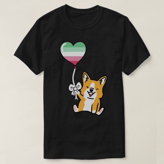 コルギハートバルーンアブロセクシャルプライドプレミアムT市 Tシャツ (デザイン正面)