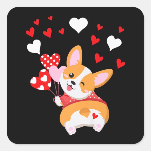 コルギハート、推測what Corgiお尻 スクエアシール (正面)