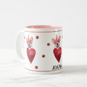 コルギバレンタインデイギフトドッグ ツートーンマグカップ (正面左)
