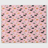 コルギパターンピンク ラッピングペーパー (フラット)