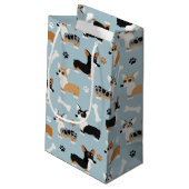 コルギパターン青 スモールペーパーバッグ (裏面アングル)