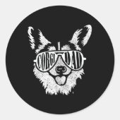 コルギパパギフト犬のオーナーペットウェルシュコーギーファーザーD ラウンドシール (正面)