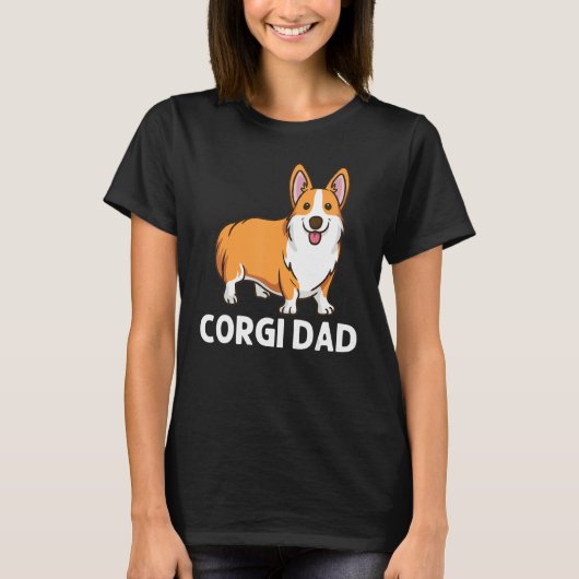 コルギパパ父ウェルシュコーギー犬動物 Tシャツ (正面)