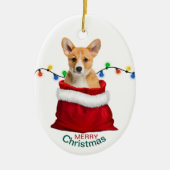 コルギパピードグインホリデー抱き枕 セラミックオーナメント (正面)
