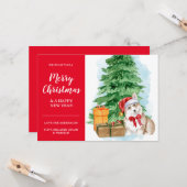 コルギパピー安価なクリスマスサンタドッグカード カード (正面/裏面インサイチュ)