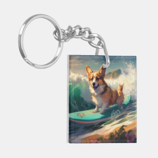 コルギビーチサーフィン絵を描ズ キーホルダー (正面左)