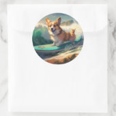 コルギビーチサーフィン絵を描ズ ラウンドシール (バッグ)