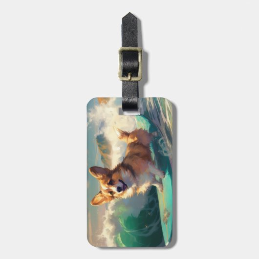 コルギビーチサーフィン絵を描ズ ラゲッジタグ (正面縦)