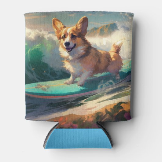 コルギビーチサーフィン絵を描ズ 缶クーラー (正面)